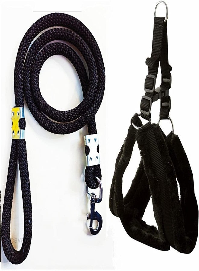 Agirav Dog Belt Combo of Nylon Fur Padded Dog Harness with Black Dog Lead Specially for Medium Breeds Dog Harness (Pack of 1) - Image 3